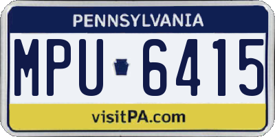 PA license plate MPU6415