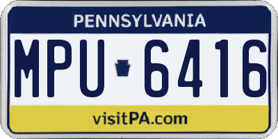 PA license plate MPU6416