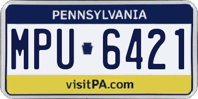 PA license plate MPU6421