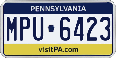 PA license plate MPU6423