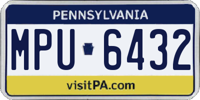 PA license plate MPU6432