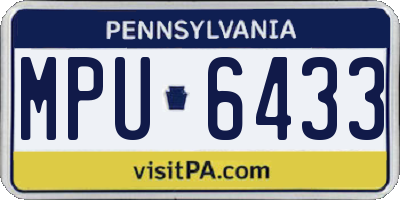 PA license plate MPU6433