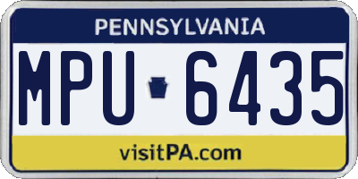 PA license plate MPU6435
