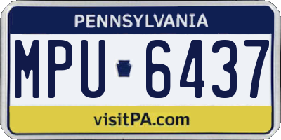 PA license plate MPU6437