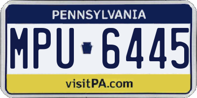 PA license plate MPU6445