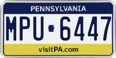 PA license plate MPU6447