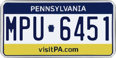 PA license plate MPU6451