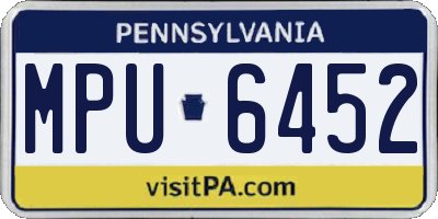 PA license plate MPU6452