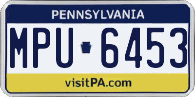 PA license plate MPU6453