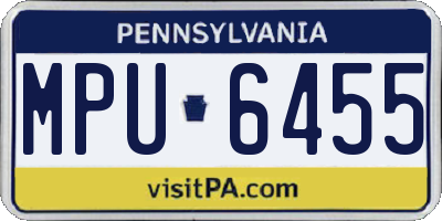 PA license plate MPU6455