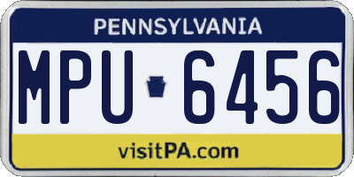 PA license plate MPU6456