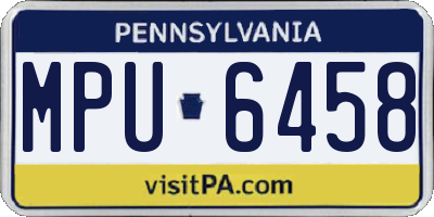 PA license plate MPU6458