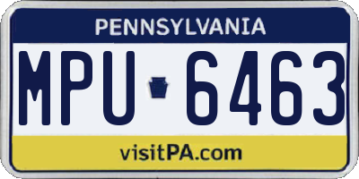 PA license plate MPU6463