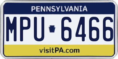 PA license plate MPU6466