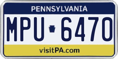 PA license plate MPU6470