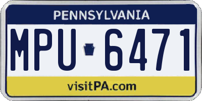 PA license plate MPU6471