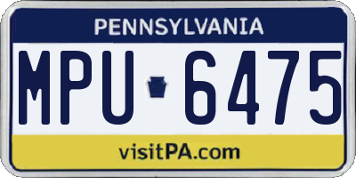 PA license plate MPU6475