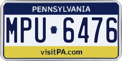 PA license plate MPU6476