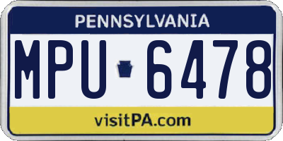 PA license plate MPU6478