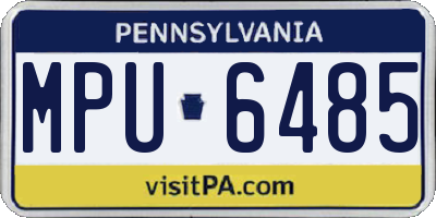 PA license plate MPU6485