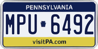 PA license plate MPU6492