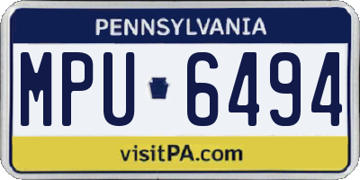PA license plate MPU6494