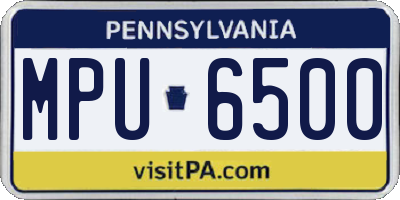 PA license plate MPU6500