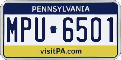 PA license plate MPU6501