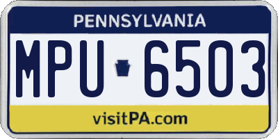 PA license plate MPU6503