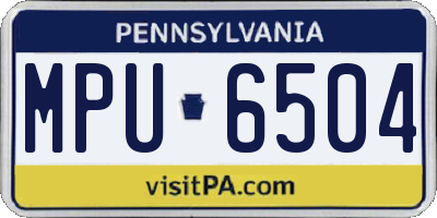 PA license plate MPU6504