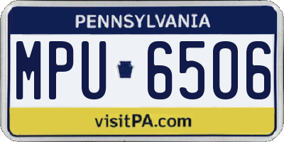 PA license plate MPU6506