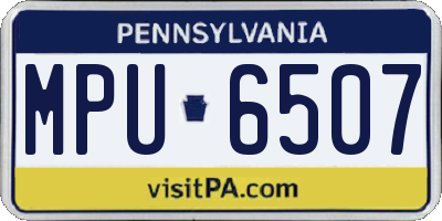 PA license plate MPU6507