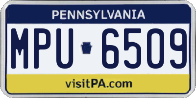 PA license plate MPU6509