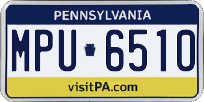 PA license plate MPU6510