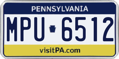 PA license plate MPU6512