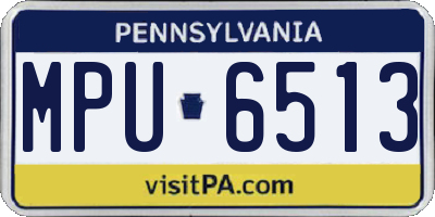 PA license plate MPU6513