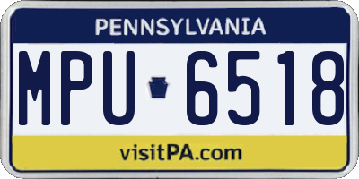 PA license plate MPU6518