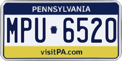 PA license plate MPU6520
