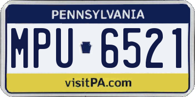 PA license plate MPU6521
