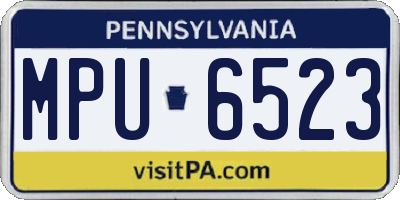 PA license plate MPU6523