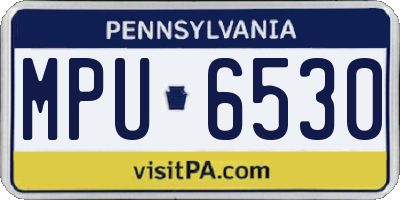 PA license plate MPU6530