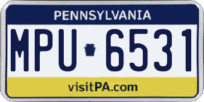 PA license plate MPU6531