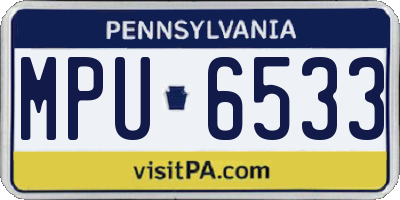 PA license plate MPU6533