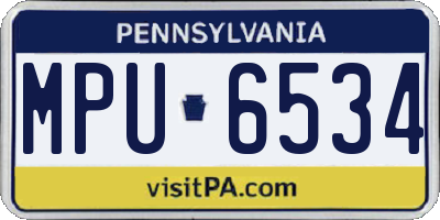 PA license plate MPU6534