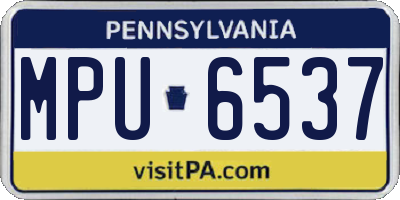 PA license plate MPU6537