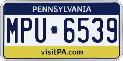 PA license plate MPU6539