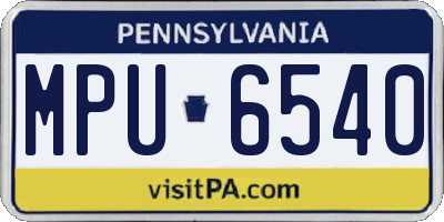 PA license plate MPU6540