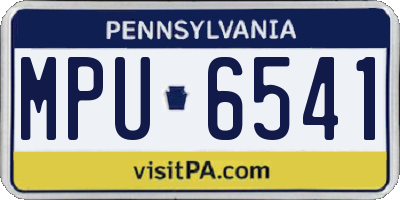 PA license plate MPU6541