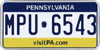 PA license plate MPU6543