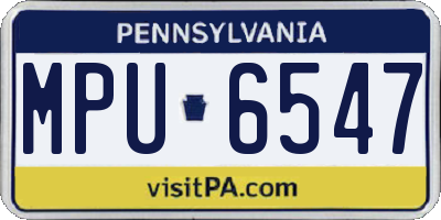 PA license plate MPU6547